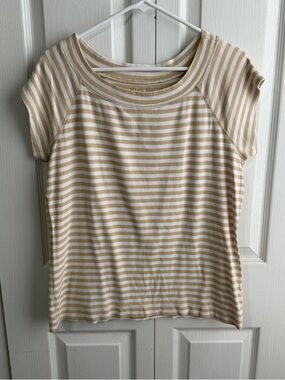 High Sierra cream white striped blouse size XL